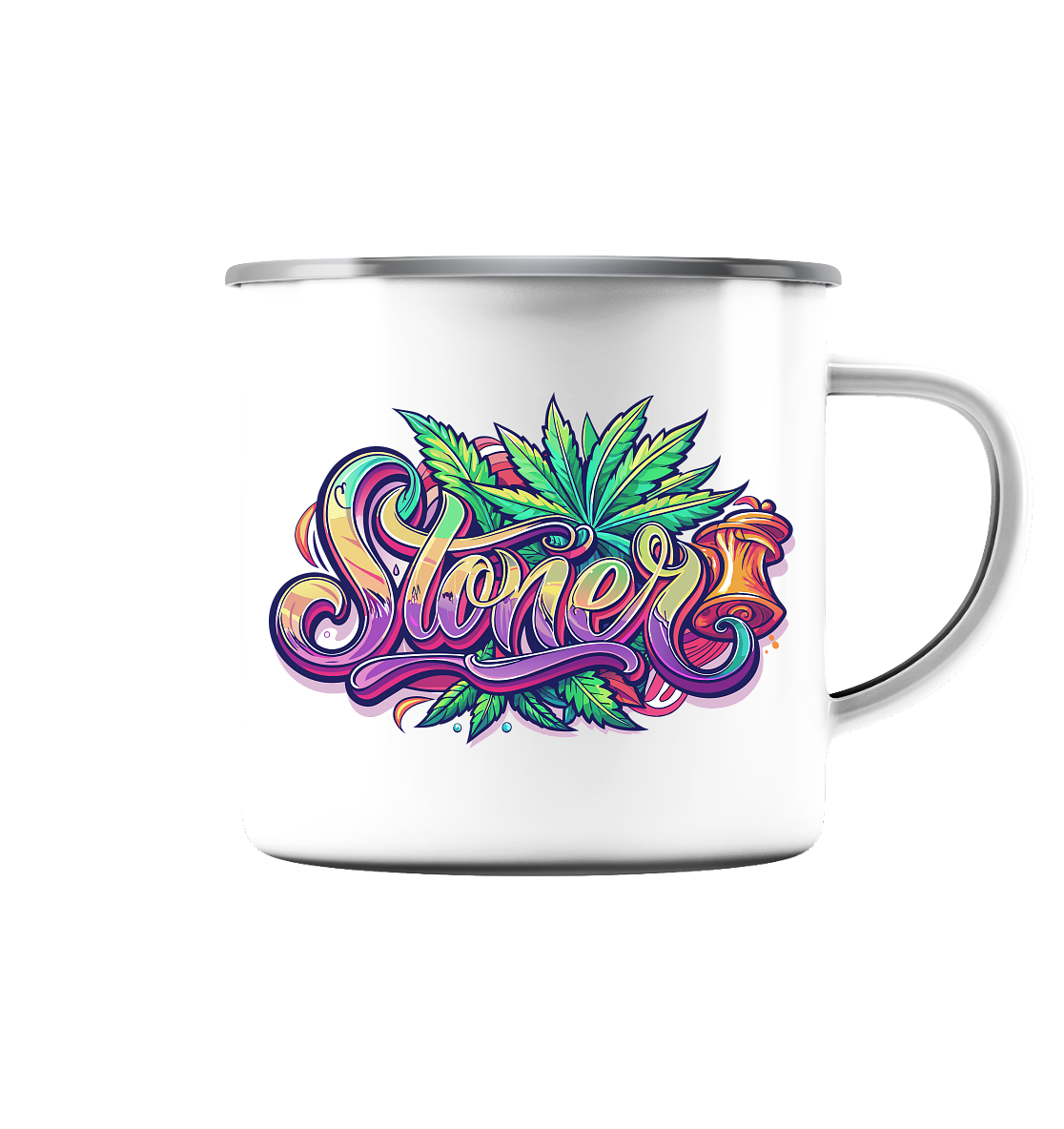 Color Stoner - Emaille Tasse (Silber)