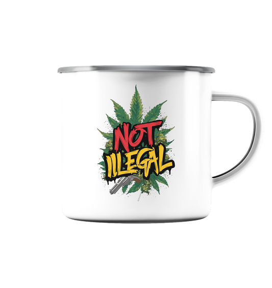 Not Illegal - Emaille Tasse (Silber)