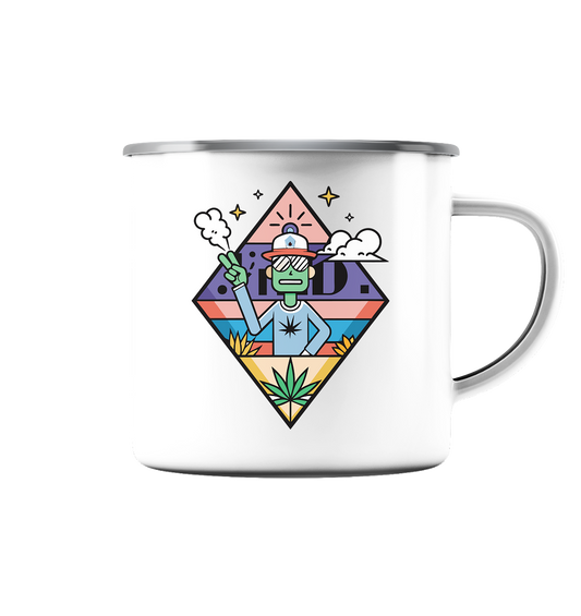 Peace Guy - Emaille Tasse (Silber)