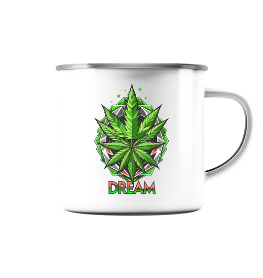 Dream Leaf - Emaille Tasse (Silber)