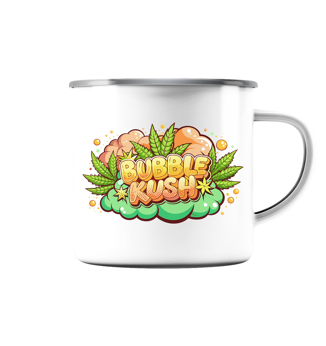 Bubble Kush - Emaille Tasse (Silber)