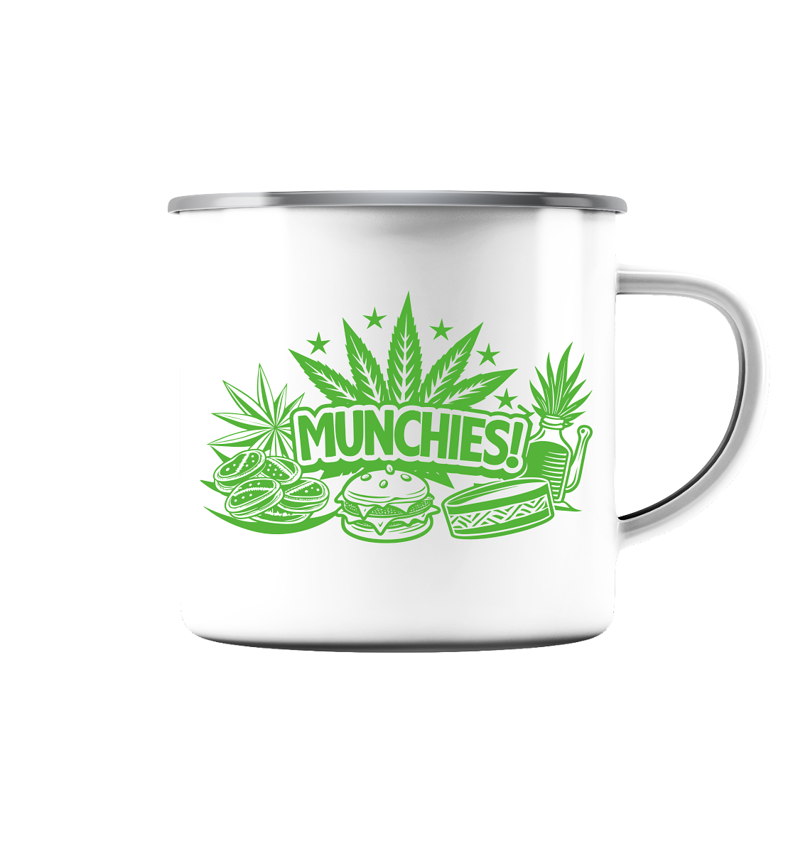 Munchies - Emaille Tasse (Silber)