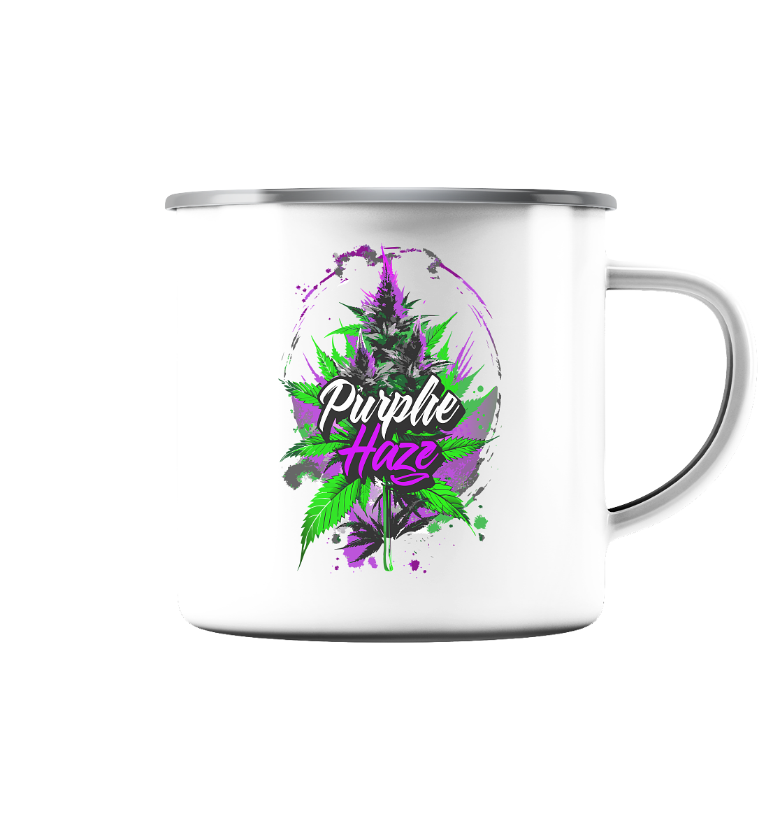 Purple Haze - Emaille Tasse (Silber)