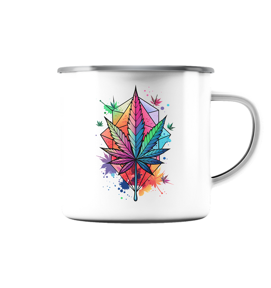 Color Leaf 2 - Emaille Tasse (Silber)