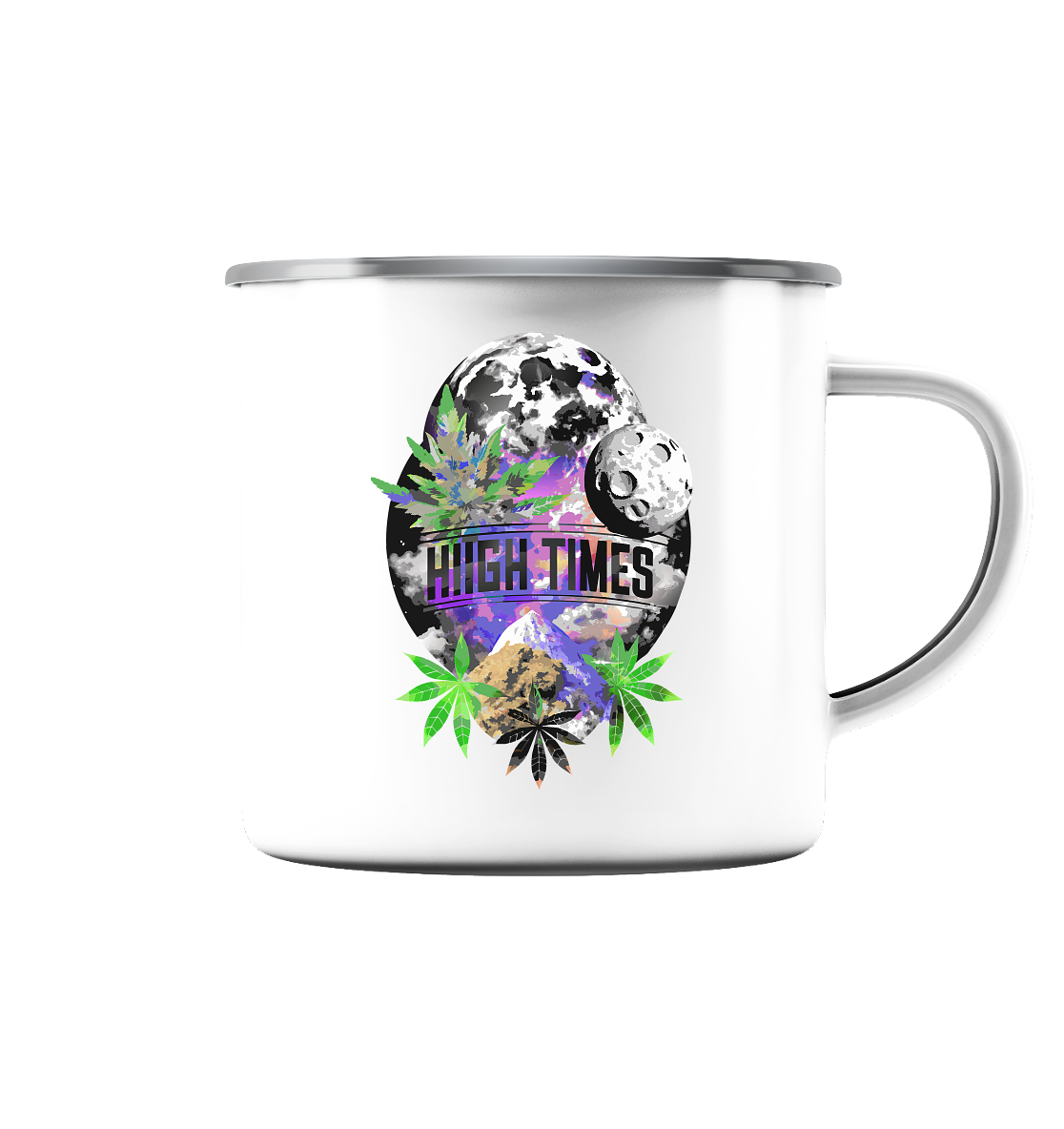 High Times Moon - Emaille Tasse (Silber)