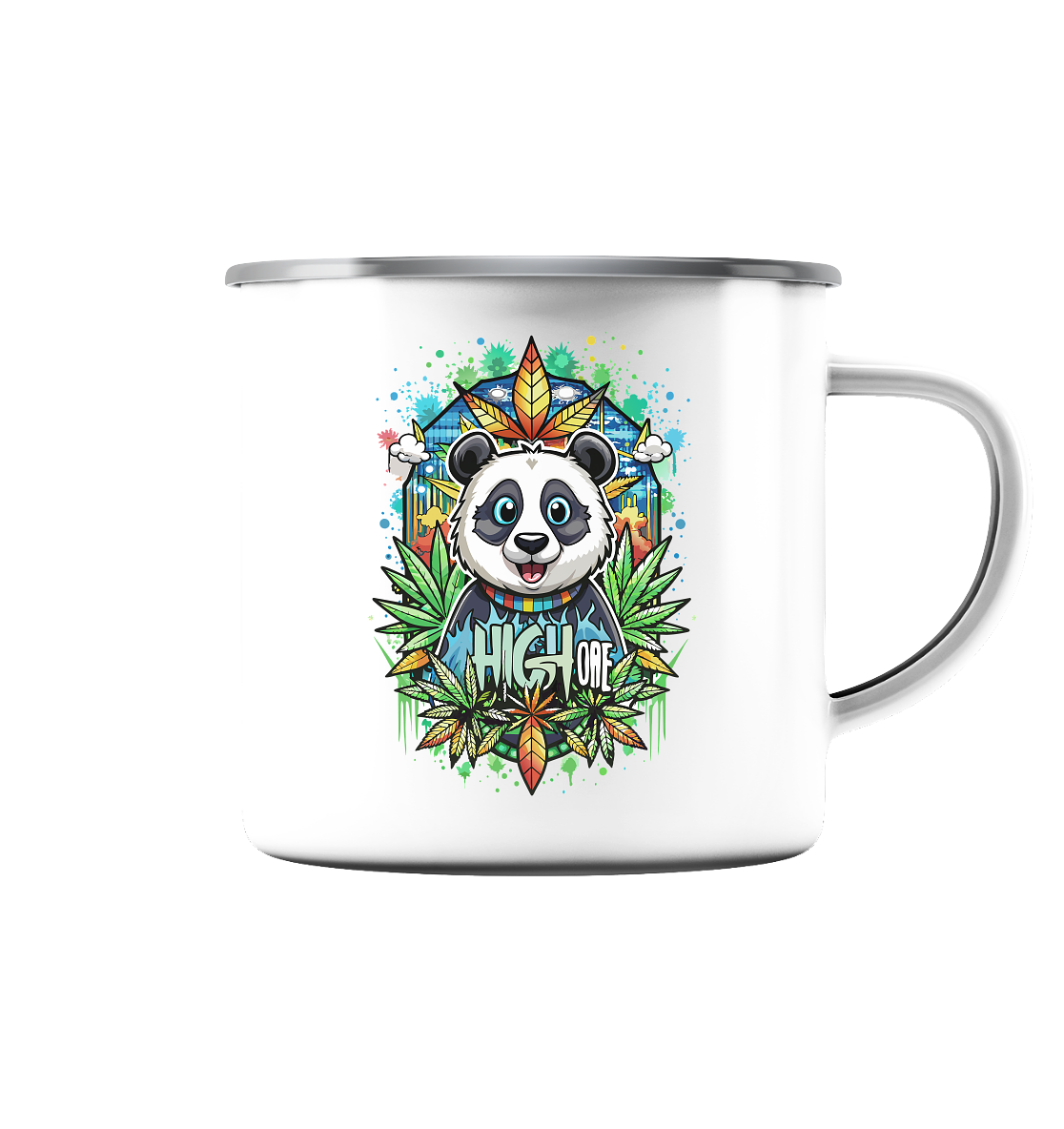 High Bear - Emaille Tasse (Silber)