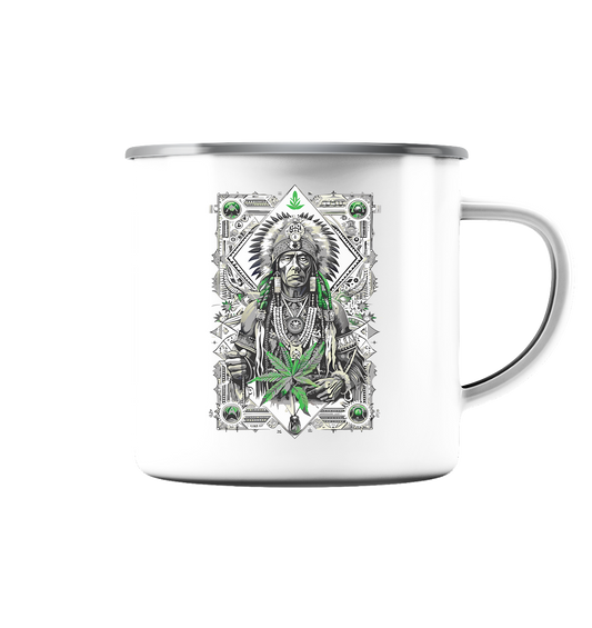 Indian - Emaille Tasse (Silber)