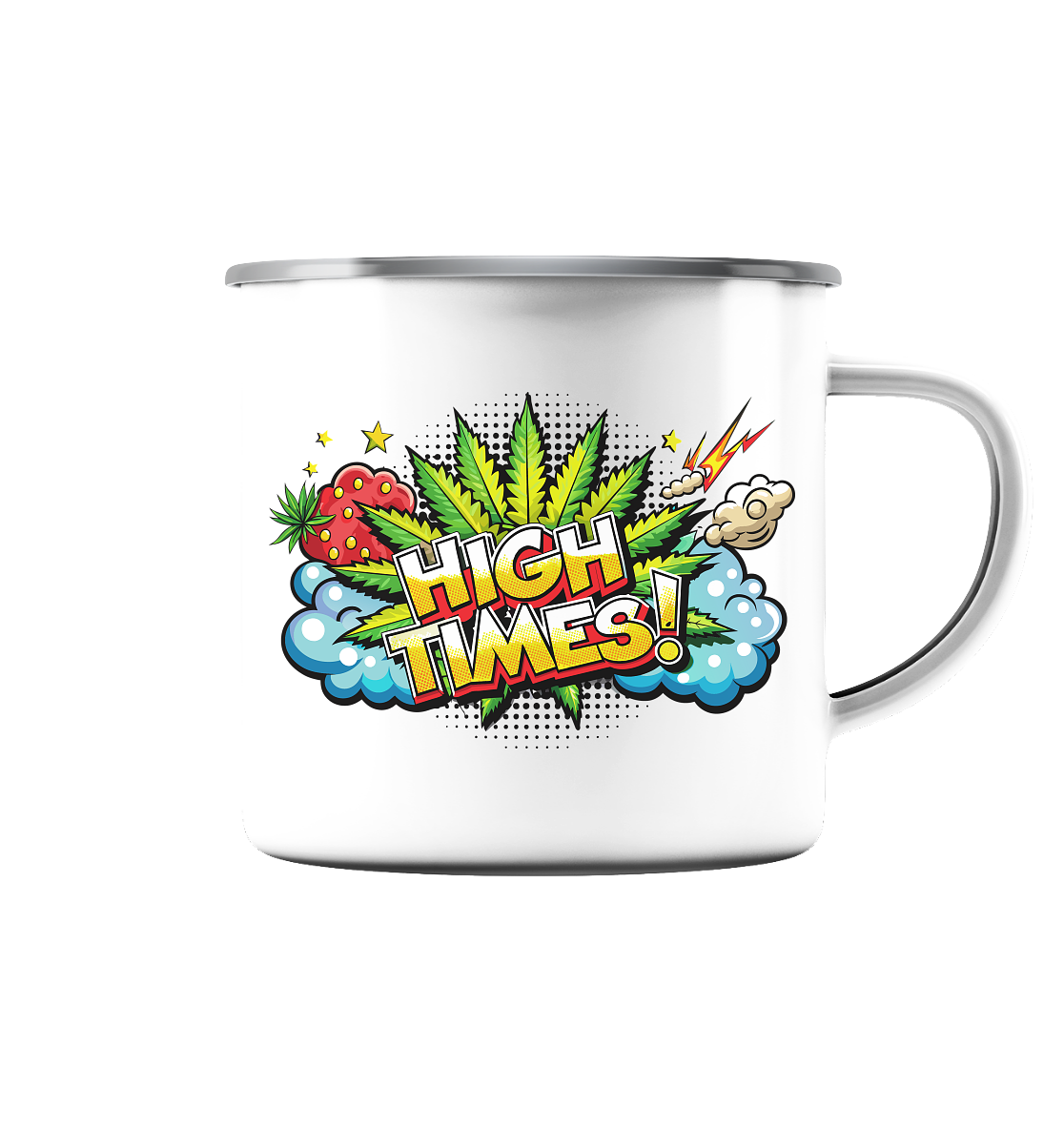 High Times - Emaille Tasse (Silber)