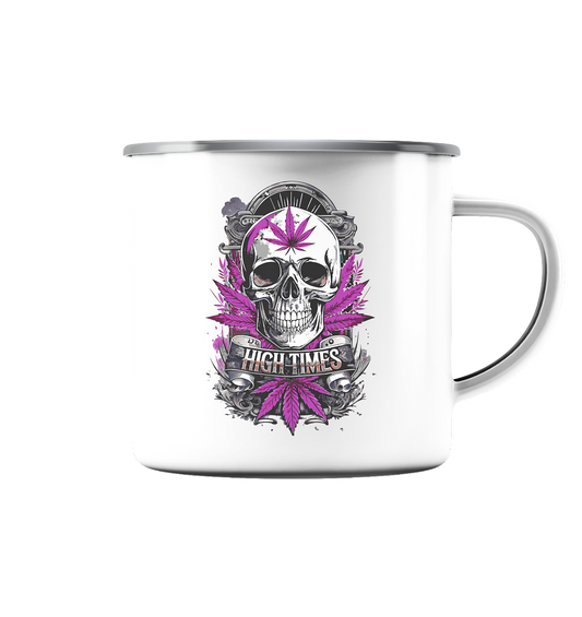 High Times Skull Purple - Emaille Tasse (Silber)