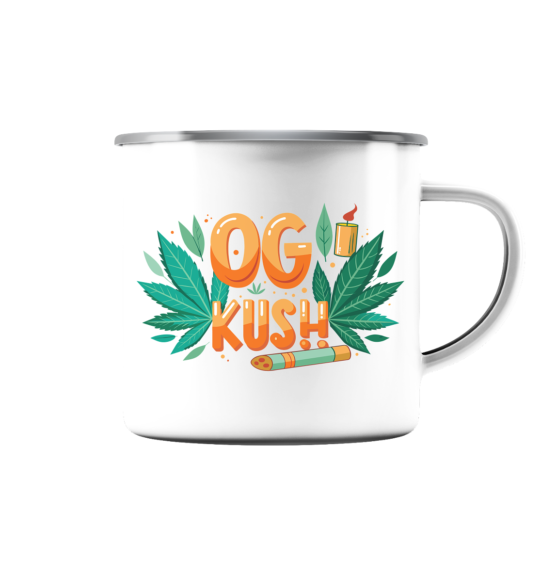 OG Kush - Emaille Tasse (Silber)