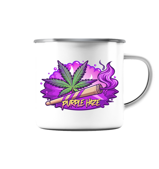 Purple Haze Joint - Emaille Tasse (Silber)