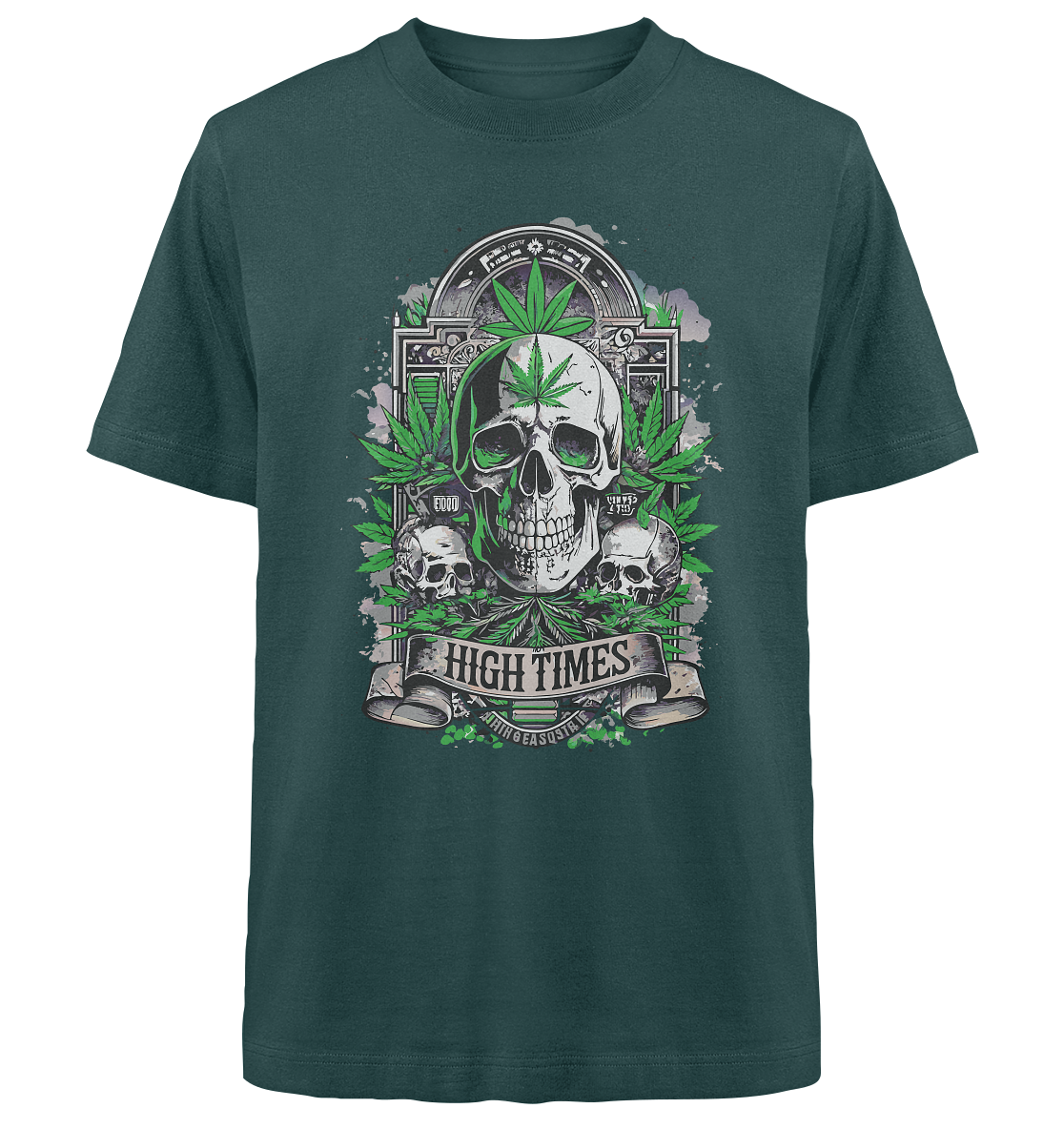 High Times Skull Green - Unisex Oversized Shirt