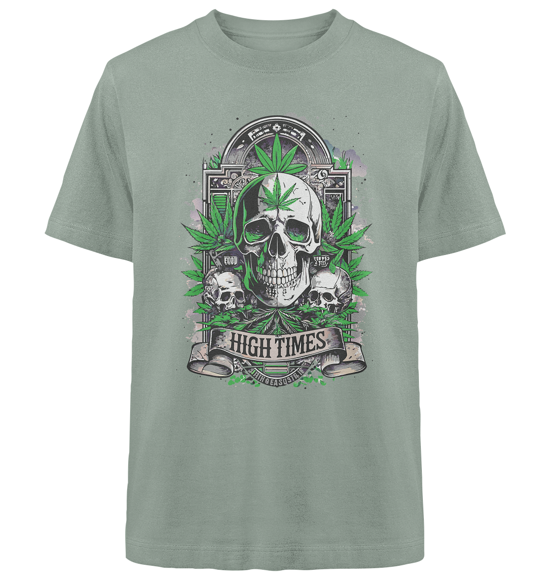 High Times Skull Green - Unisex Oversized Shirt