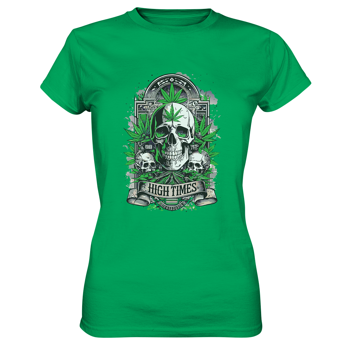 High Times Skull Green - Ladies Premium Shirt