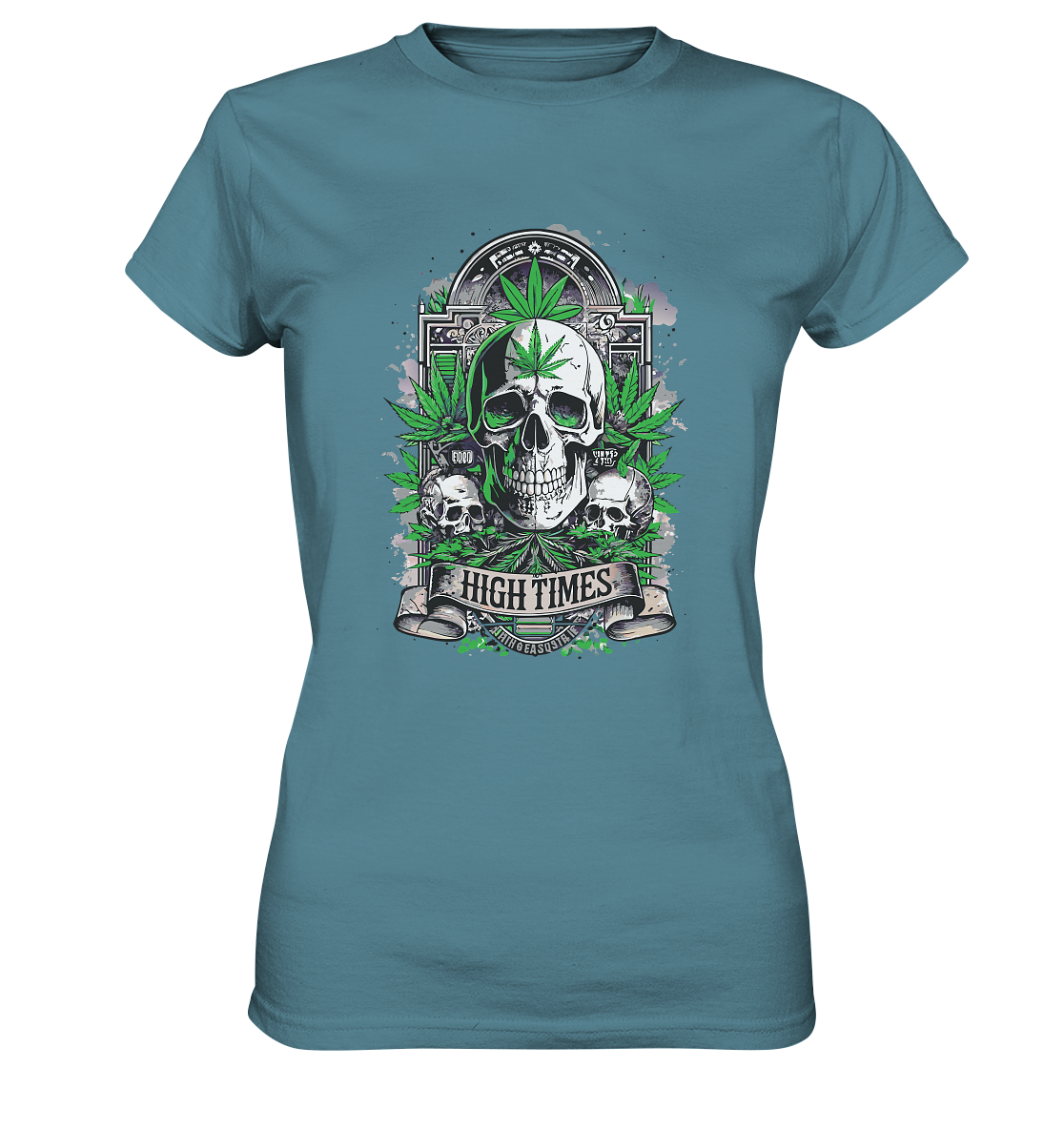 High Times Skull Green - Ladies Premium Shirt