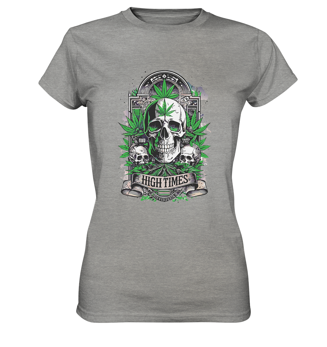 High Times Skull Green - Ladies Premium Shirt