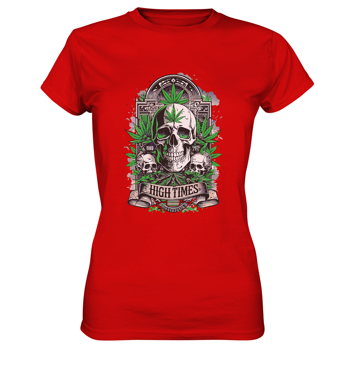 High Times Skull Green - Ladies Premium Shirt