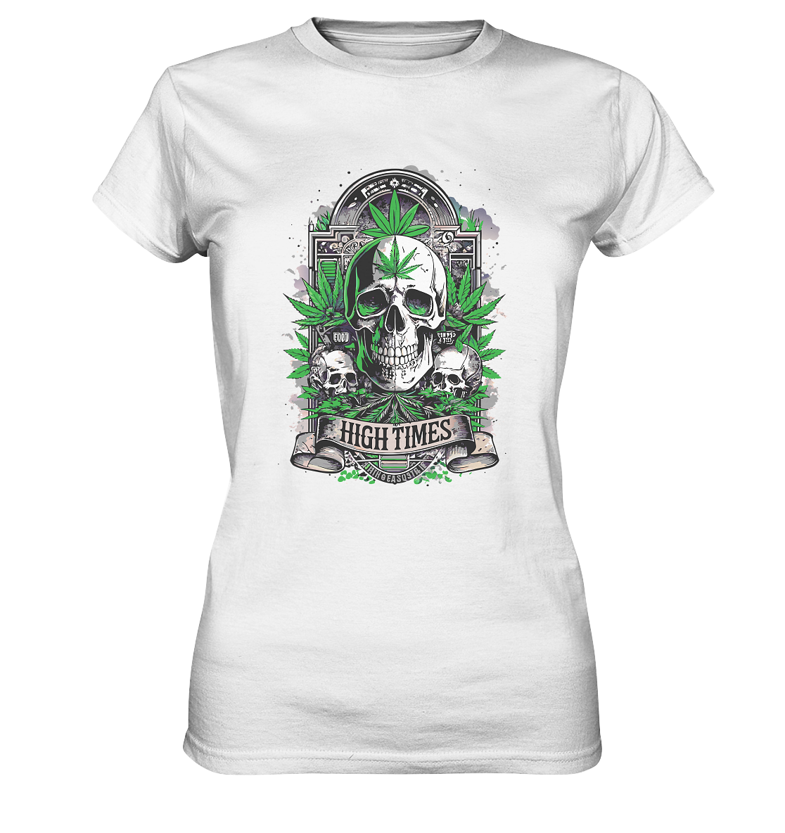 High Times Skull Green - Ladies Premium Shirt