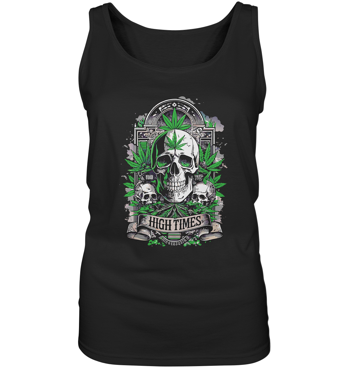 High Times Skull Green - Ladies Tank-Top