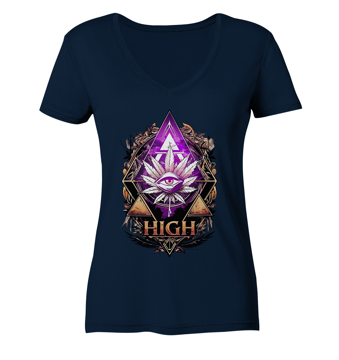 High - Ladies V-Neck Shirt