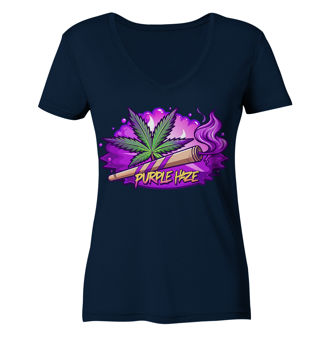 Purple Haze Joint - Ladies V-Neck Shirt