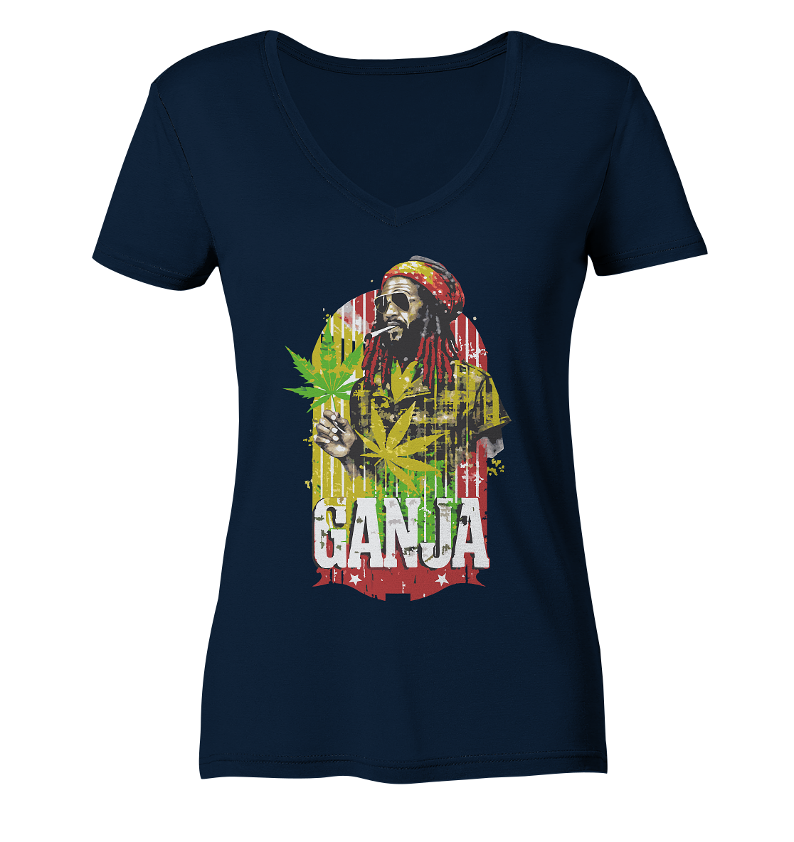 Ganja - Ladies V-Neck Shirt