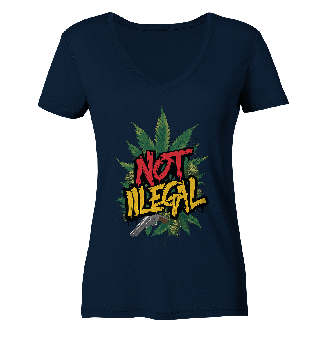 Not Illegal - Ladies V-Neck Shirt