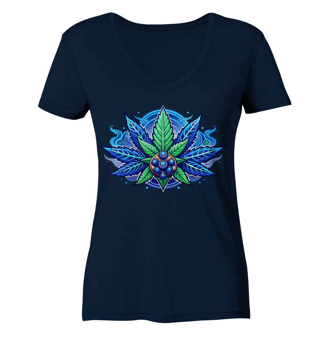 Blue Leaf - Ladies V-Neck Shirt