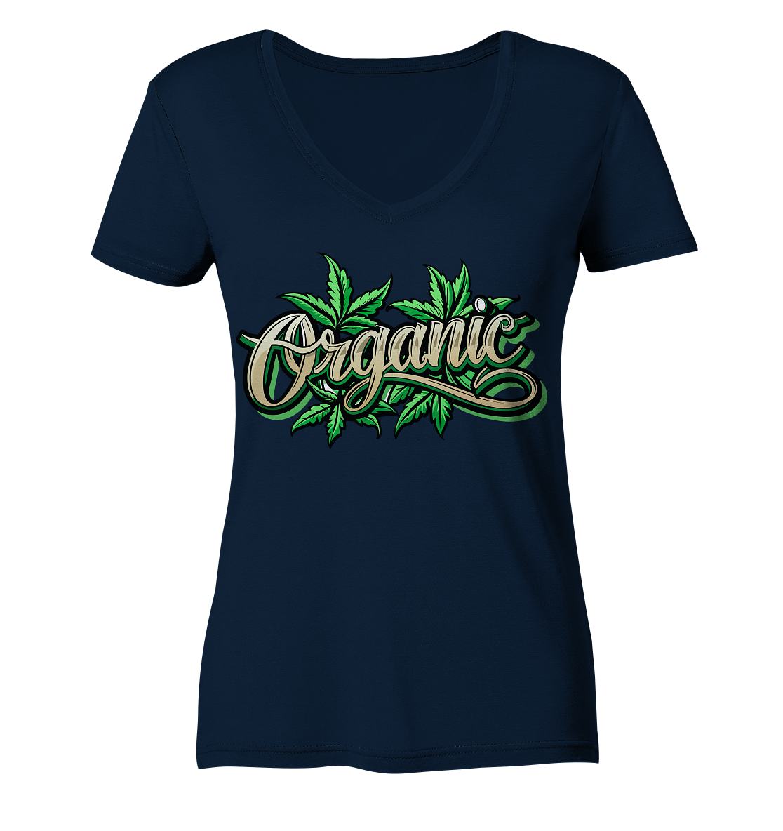 Organic Leaf - Ladies V-Neck Shirt