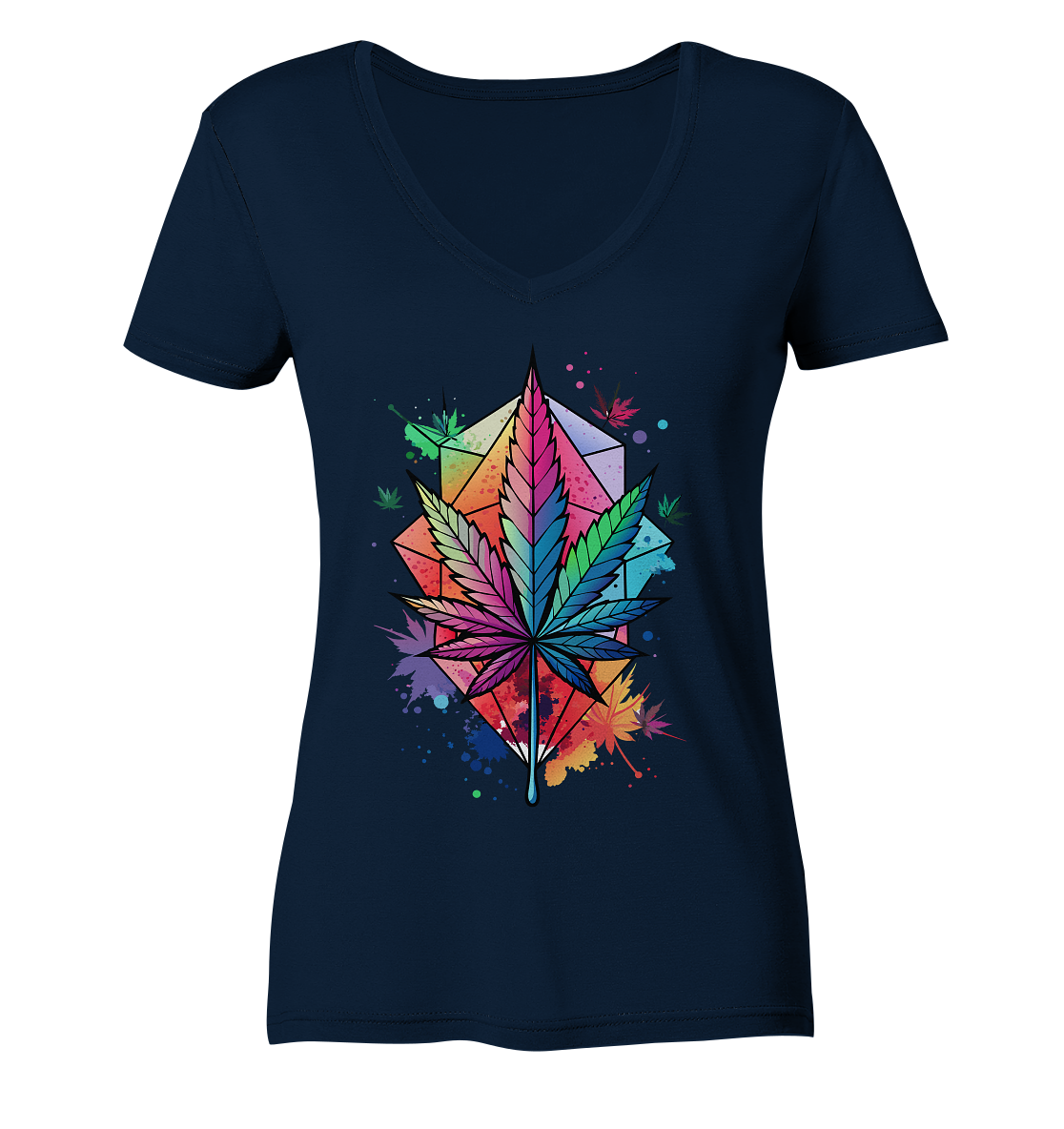 Color Leaf 2 - Ladies V-Neck Shirt