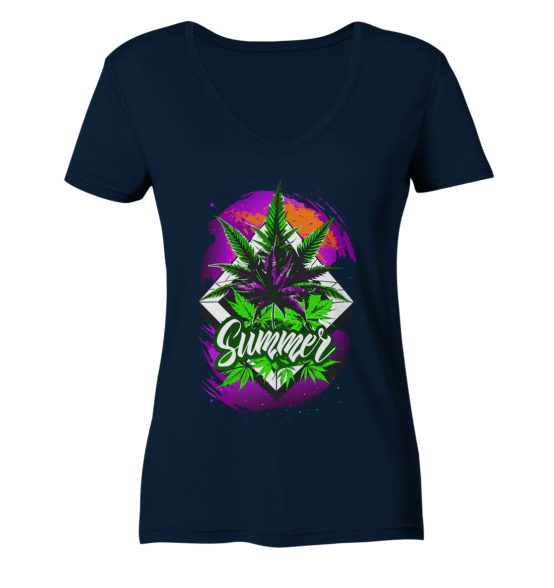 Purple Summer - Ladies V-Neck Shirt