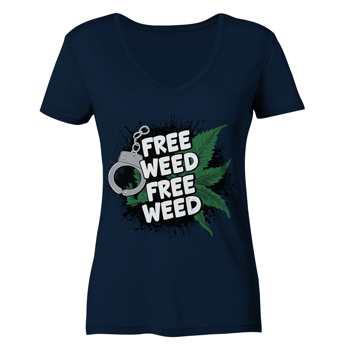 Free Weed - Ladies V-Neck Shirt