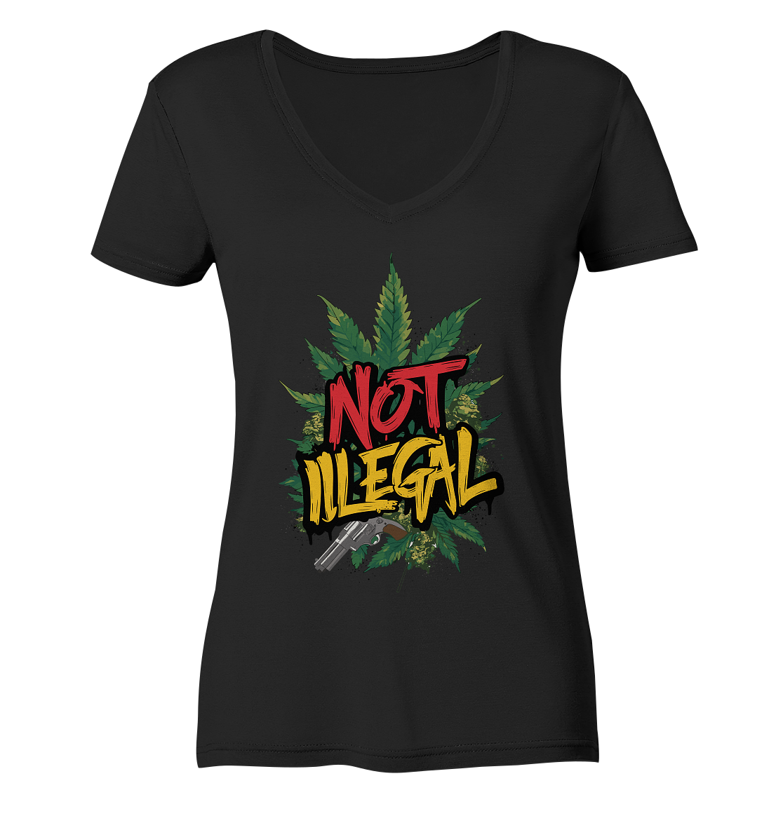 Not Illegal - Ladies V-Neck Shirt