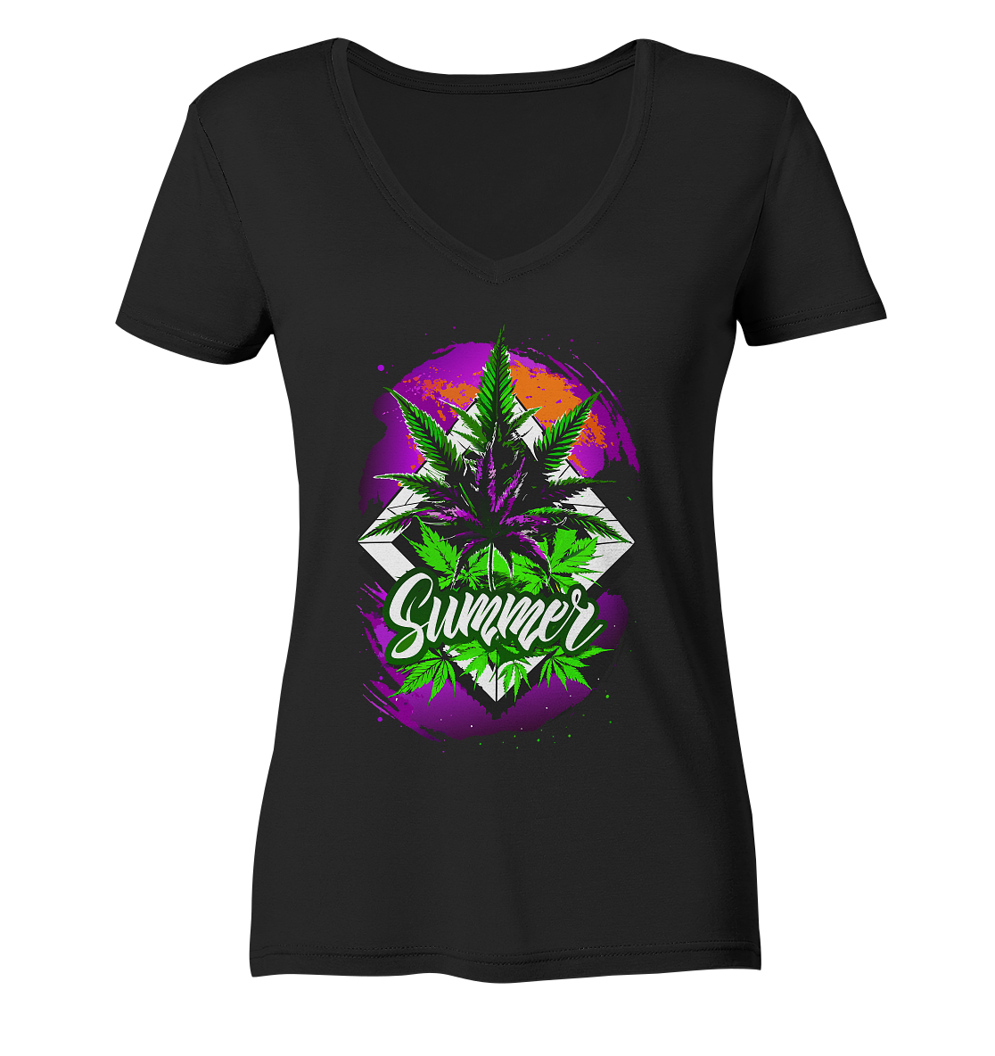 Purple Summer - Ladies V-Neck Shirt