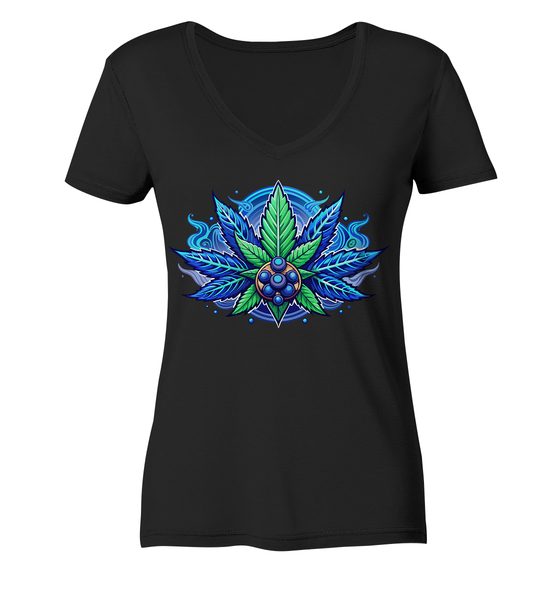 Blue Leaf - Ladies V-Neck Shirt