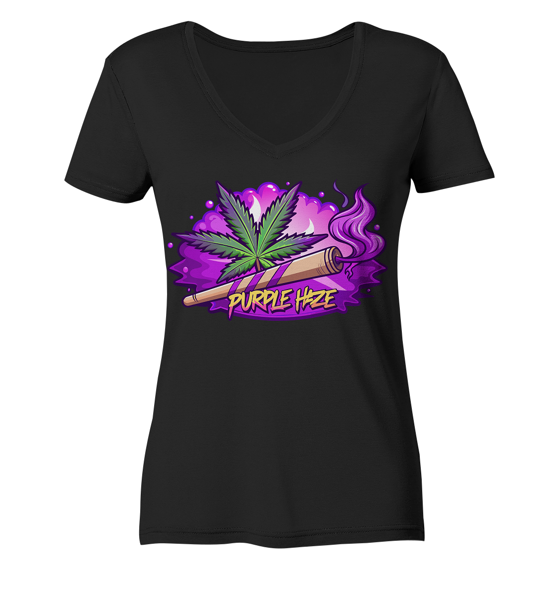 Purple Haze Joint - Ladies V-Neck Shirt