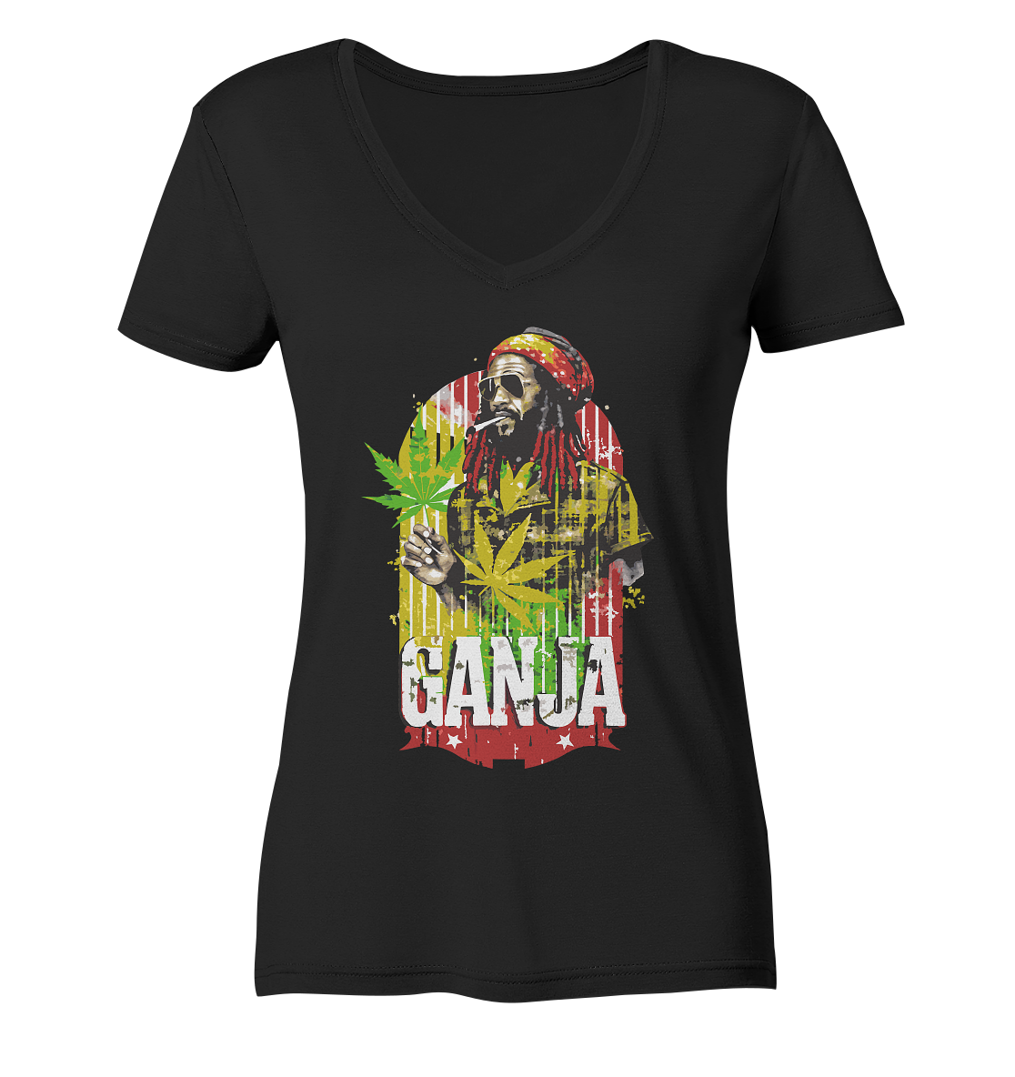 Ganja - Ladies V-Neck Shirt