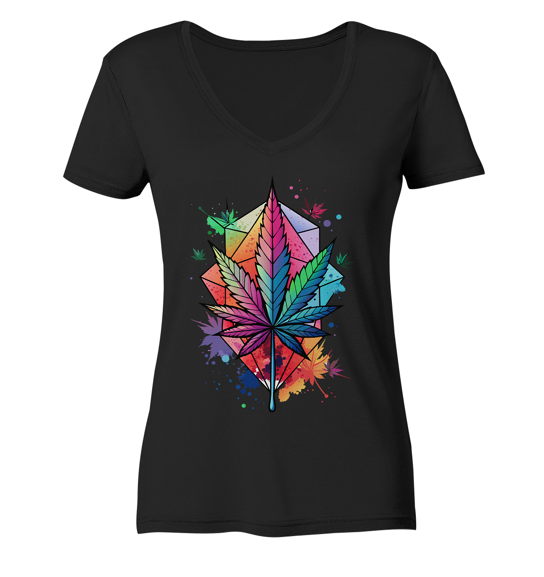 Color Leaf 2 - Ladies V-Neck Shirt