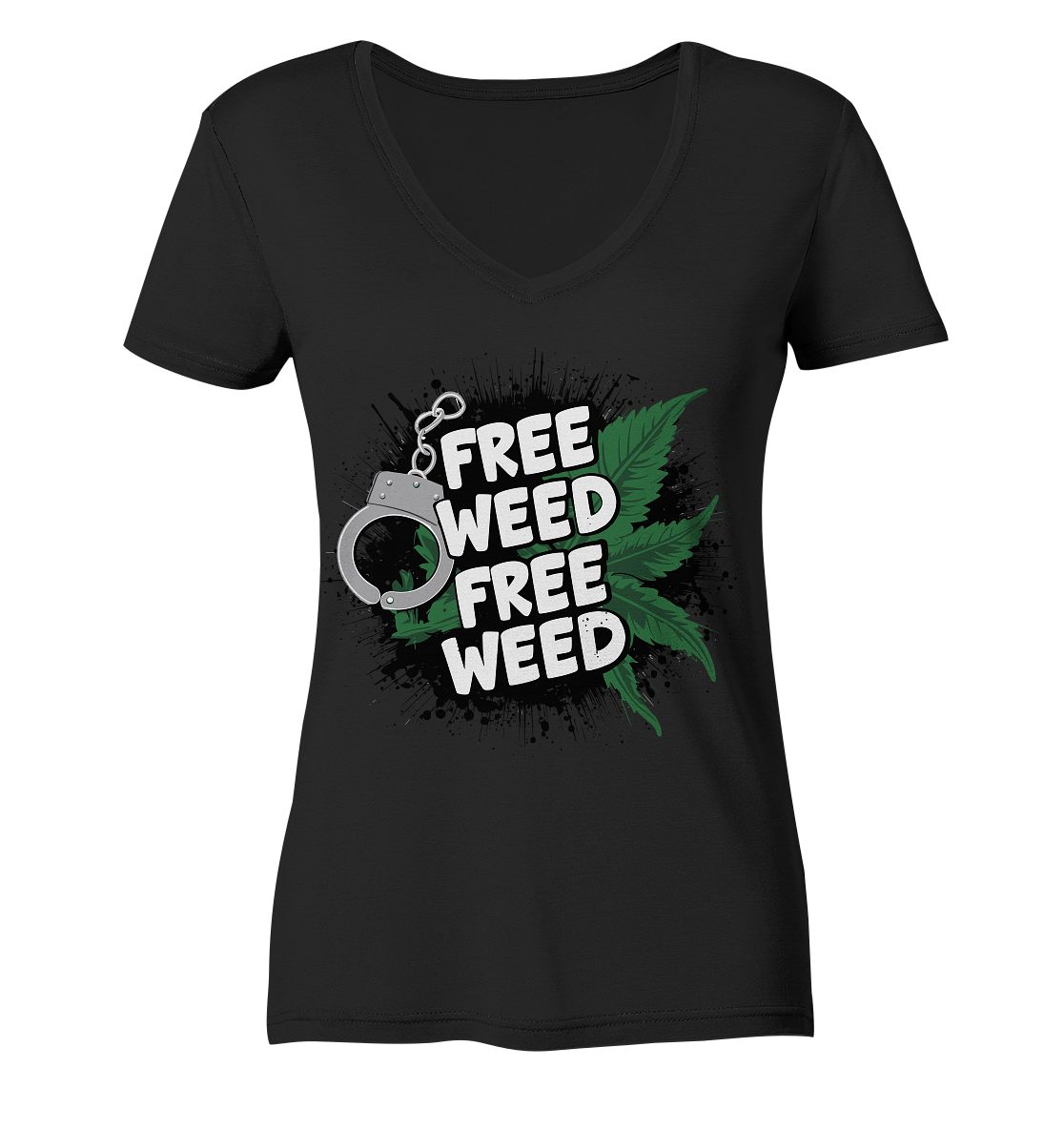 Free Weed - Ladies V-Neck Shirt