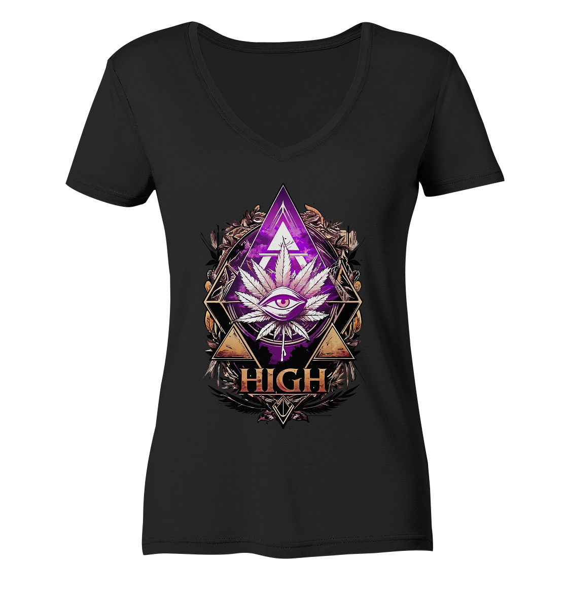 High - Ladies V-Neck Shirt