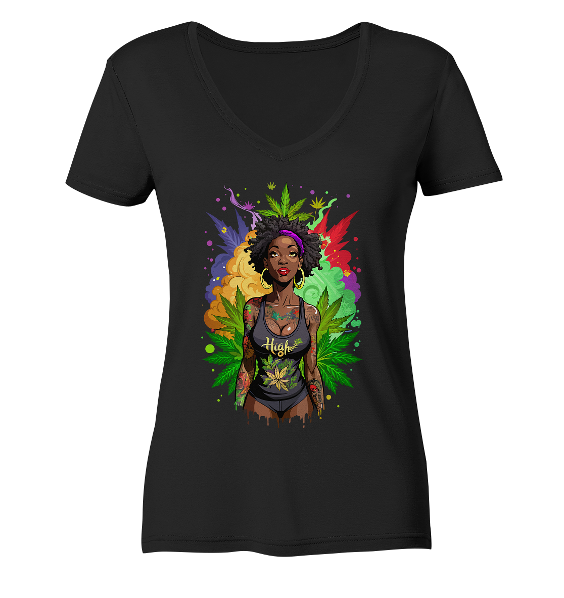 High Girl - Ladies V-Neck Shirt