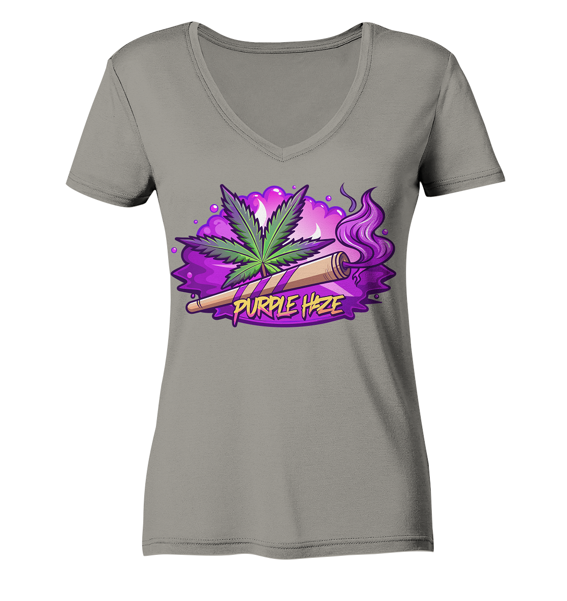 Purple Haze Joint - Ladies V-Neck Shirt