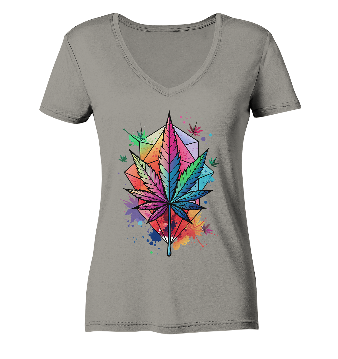 Color Leaf 2 - Ladies V-Neck Shirt