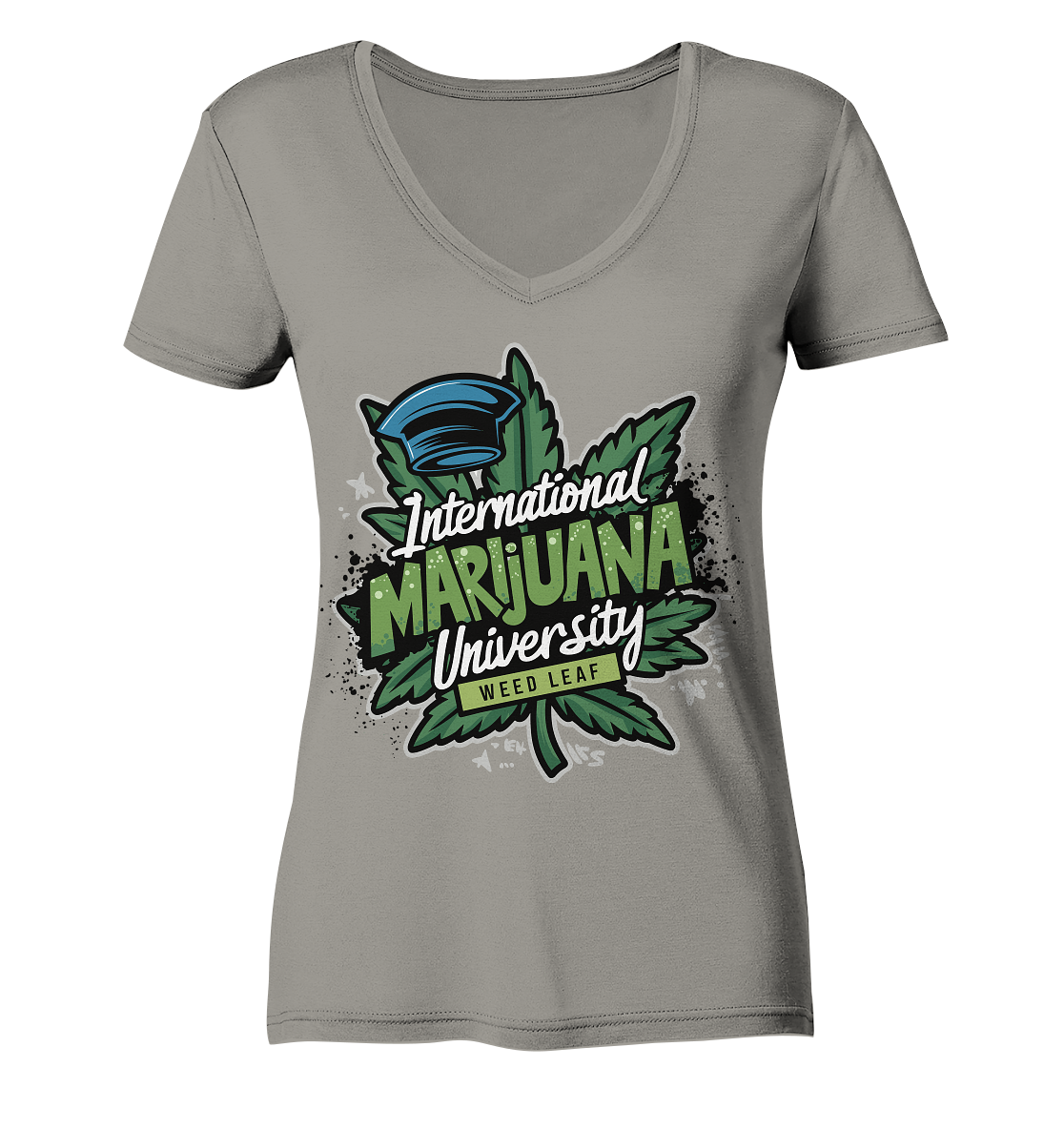 Marijuana University - Ladies V-Neck Shirt