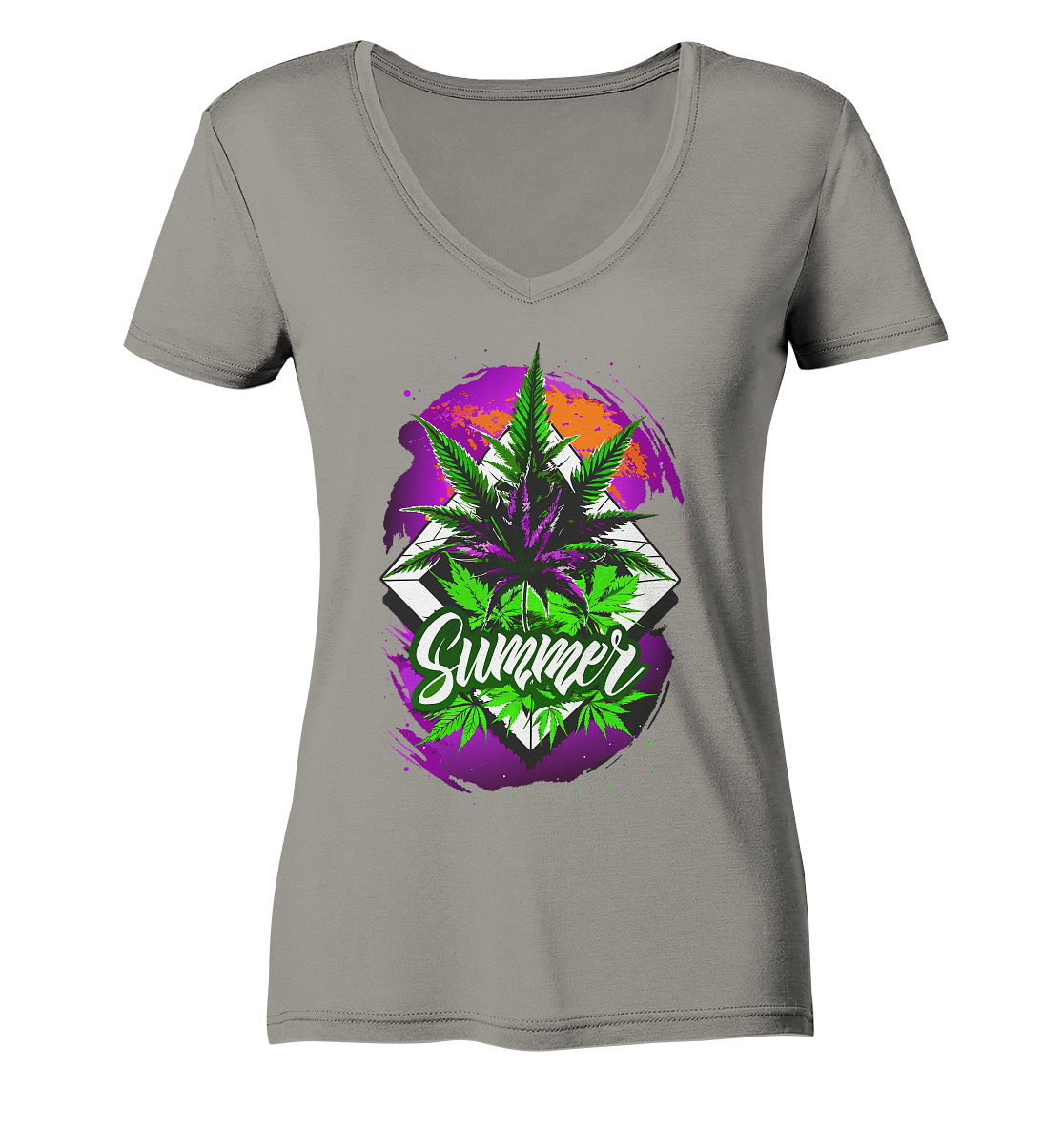 Purple Summer - Ladies V-Neck Shirt