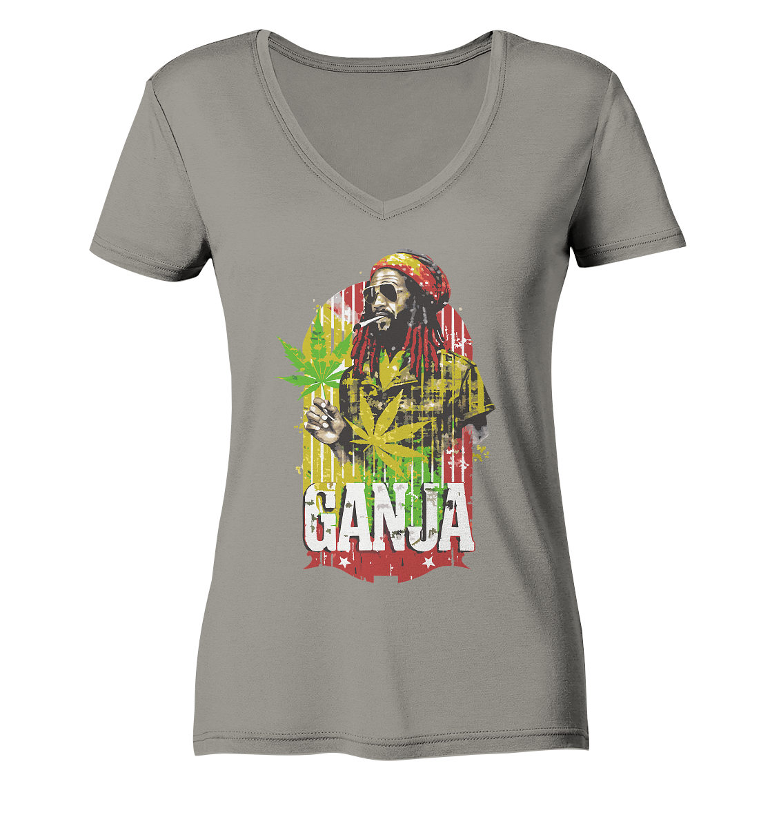 Ganja - Ladies V-Neck Shirt