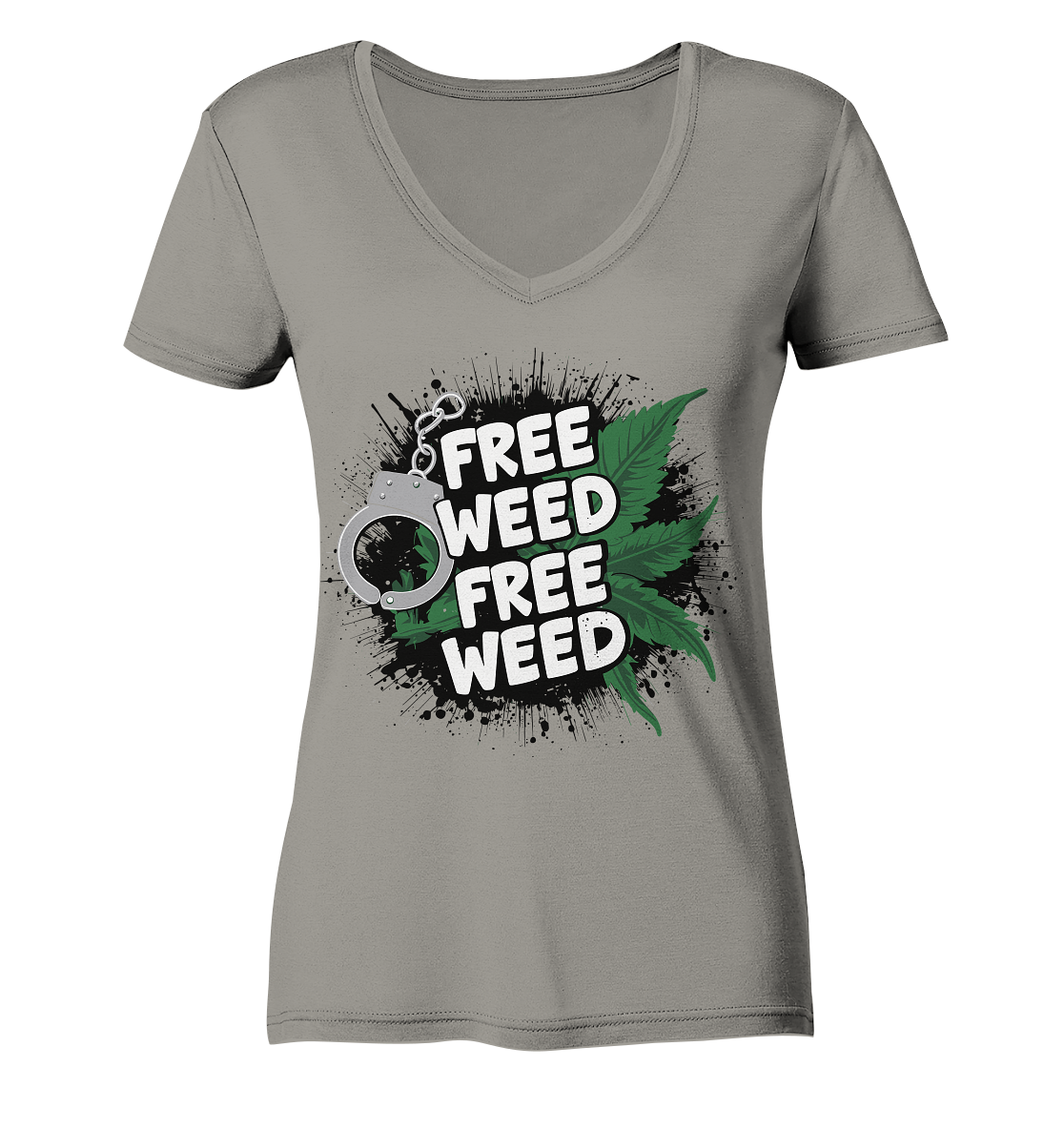 Free Weed - Ladies V-Neck Shirt