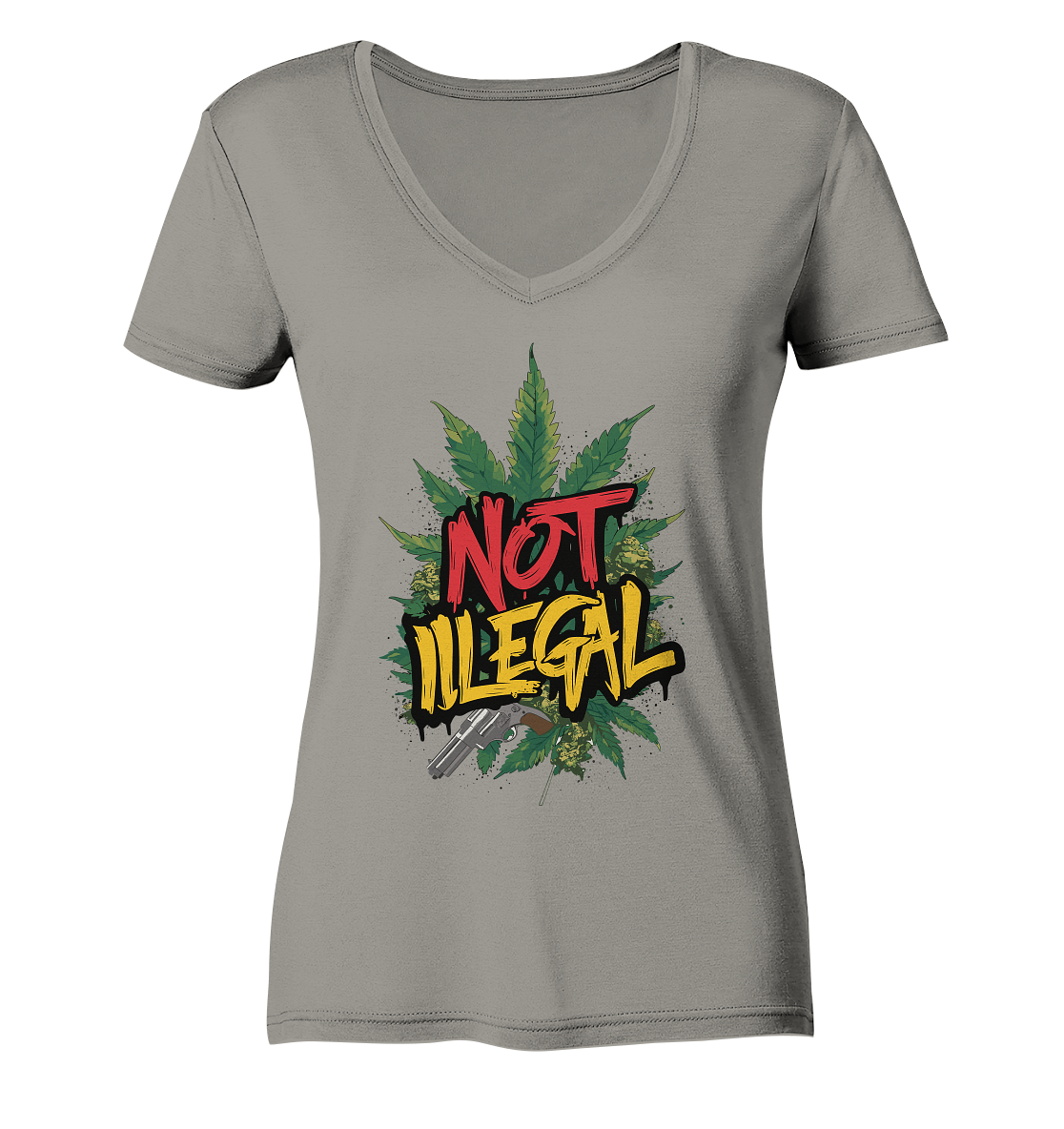 Not Illegal - Ladies V-Neck Shirt