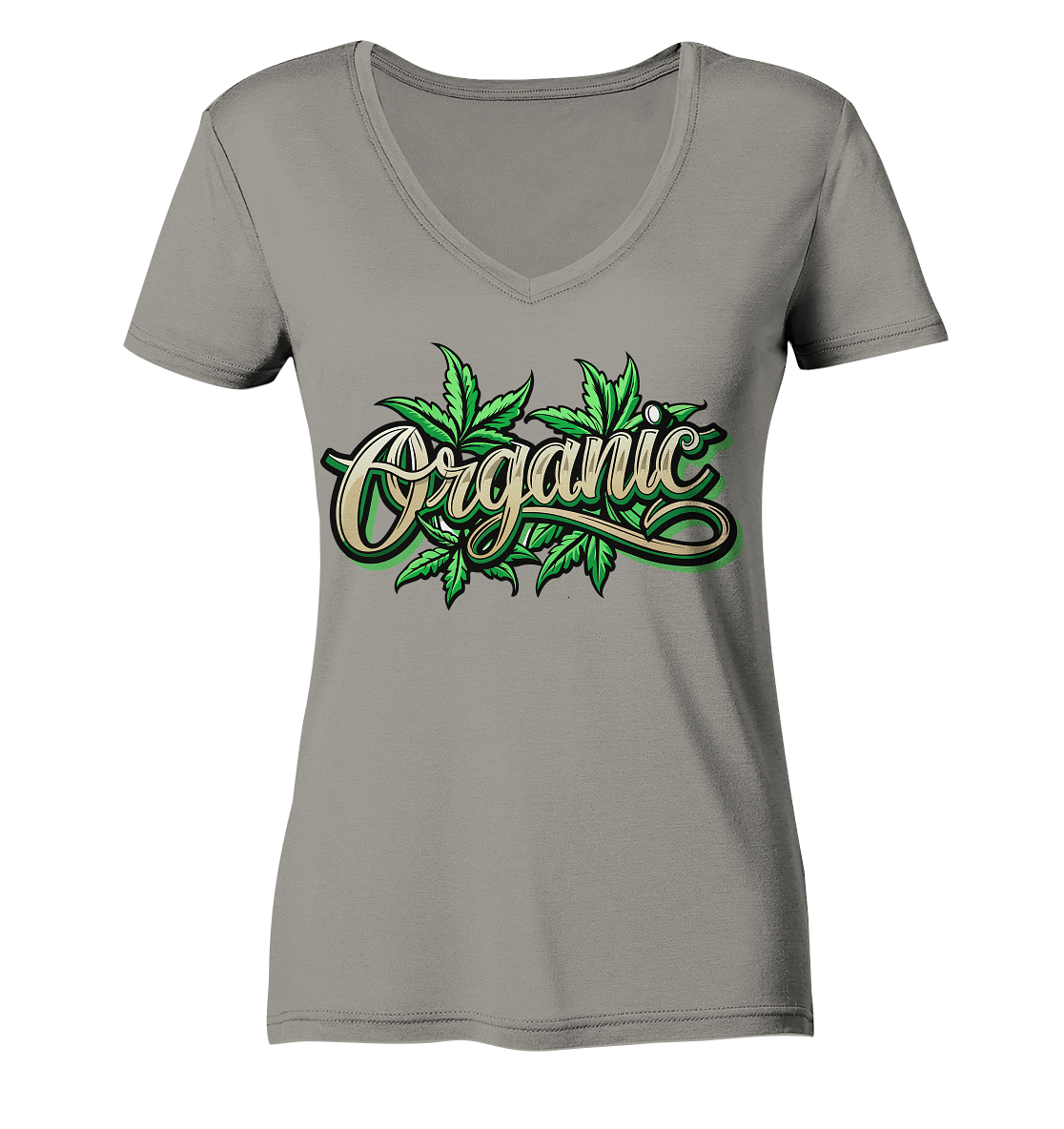 Organic Leaf - Ladies V-Neck Shirt