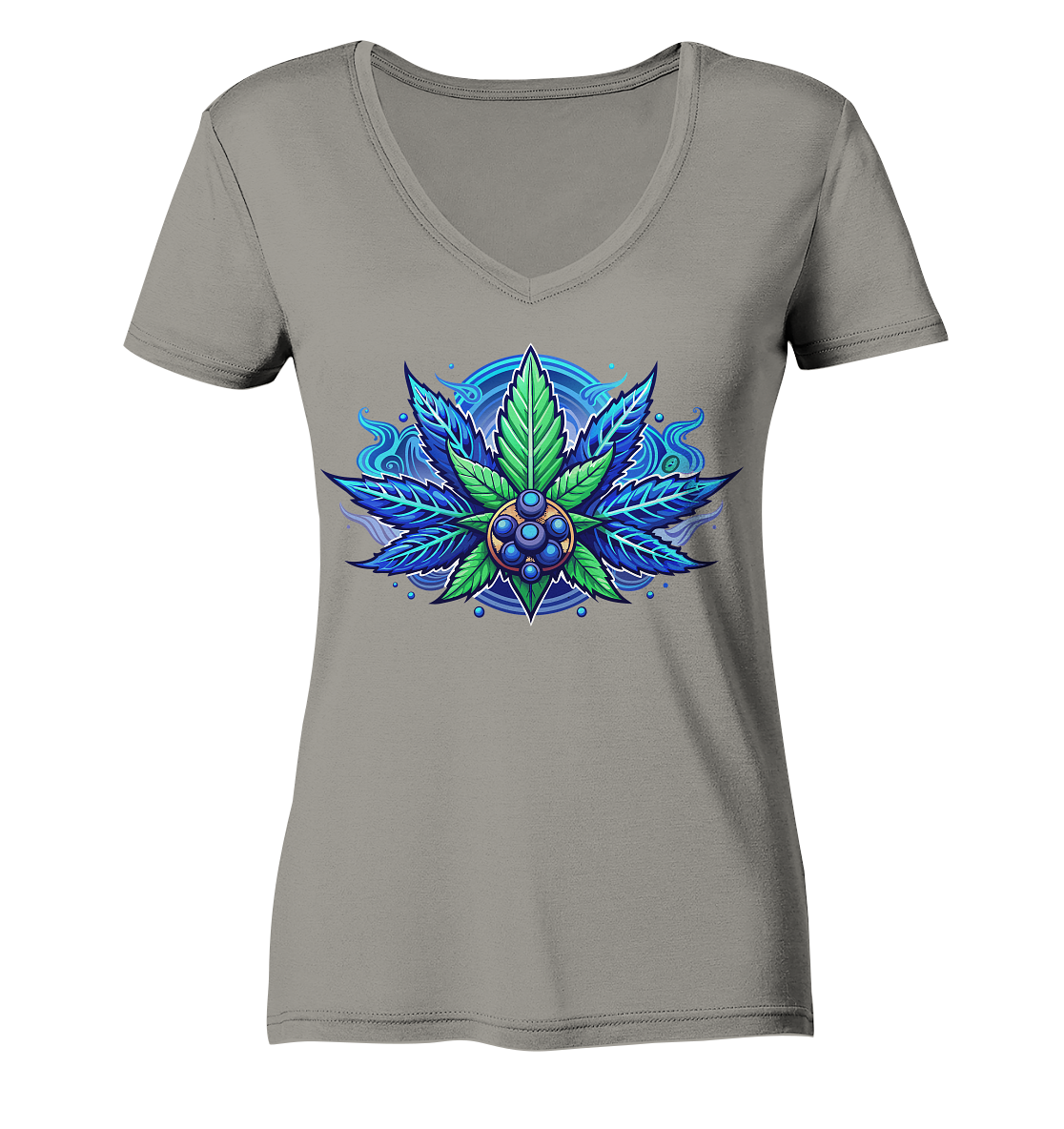 Blue Leaf - Ladies V-Neck Shirt